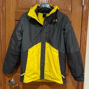 The North Face Yellow and Gray Winter Coat